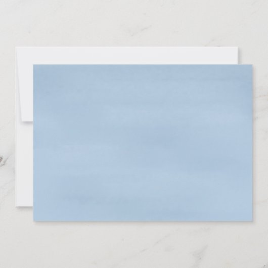 かわいいお洒落男の赤ちゃんシンプルデニムブルー 案内状 (裏面)