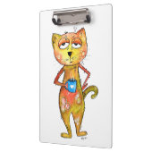 かわいいお洒落疲れた猫コーヒーを飲む クリップボード (左)