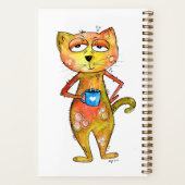 かわいいお洒落疲れた猫コーヒーを飲む ノートブック (裏面)