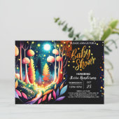 かわいいお洒落編集可能なホタル赤ちゃんシャワー 招待状 (スタンド正面)