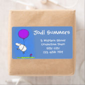 かわいいお洒落羊の漫画住所 シール (インサイチュ)