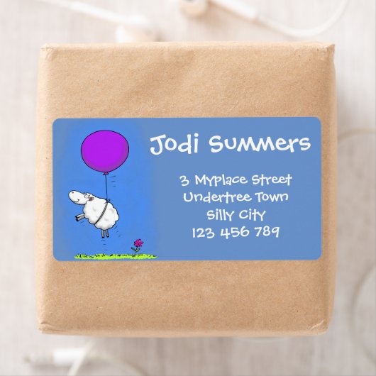 かわいいお洒落羊の漫画住所 シール (インサイチュ)