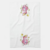 かわいいお洒落豚のコーヒー キッチンタオル (縦)