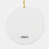 かわいいお洒落豚のコーヒー セラミックオーナメント (裏面)