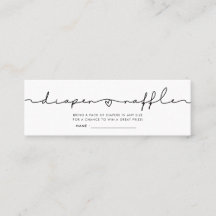 かわいいお洒落赤ちゃんシャワーおむつラッフルチケット