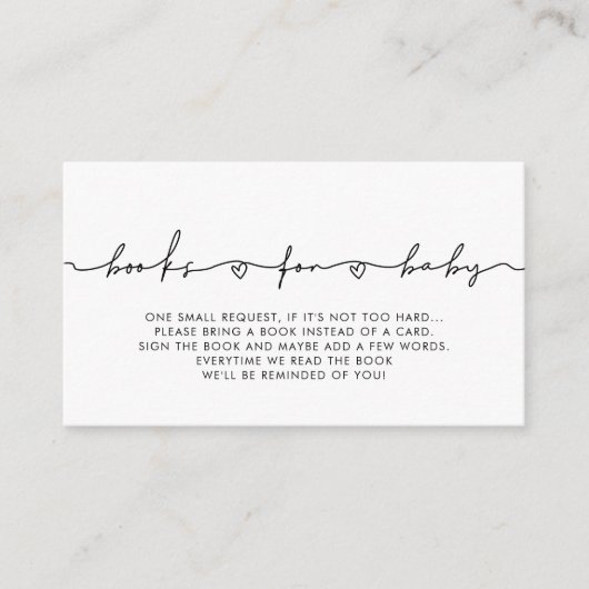 かわいいお洒落赤ちゃんシャワーブックリクエストカード エンクロージャーカード (正面)