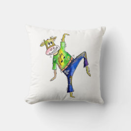 かわいいお洒落踊り牛 クッション