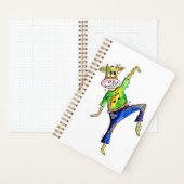 かわいいお洒落踊り牛 ノートブック (内側)