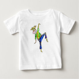 かわいいお洒落踊り牛 ベビーTシャツ