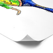 かわいいお洒落踊り牛 ポスター (角)