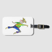 かわいいお洒落踊り牛 ラゲッジタグ (正面横)