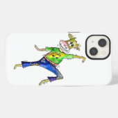 かわいいお洒落踊り牛 iPhoneケース (裏面横)