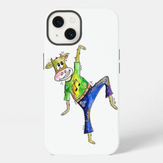 かわいいお洒落踊り牛 iPhoneケース (裏面)