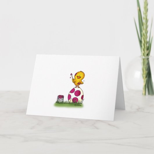 かわいいお洒落雛はイースターの卵を～で彩っている シーズンカード (正面)