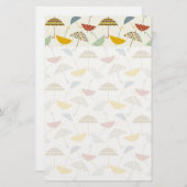 かわいいお洒落雨の日傘 便箋 (正面/裏面)