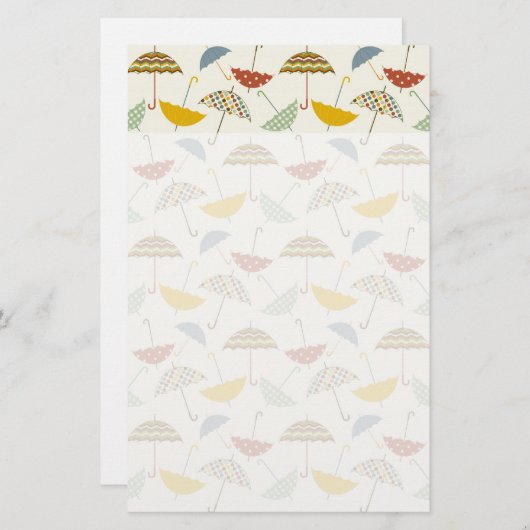 かわいいお洒落雨の日傘 便箋 (正面/裏面)