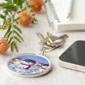 かわいいお洒落雪だるまキーチェーン キーホルダー (側面)