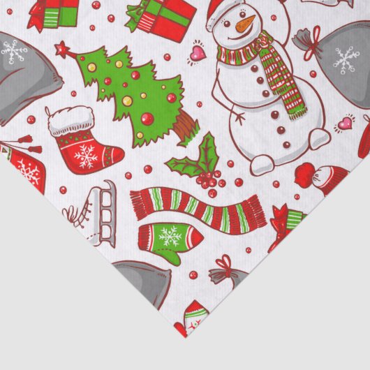 かわいいお洒落雪だるまクリスマスモダン休暇 薄葉紙 (詳細)