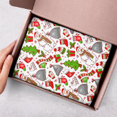 かわいいお洒落雪だるまクリスマスモダン休暇 薄葉紙