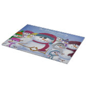 かわいいお洒落雪だるま カッティングボード (角)