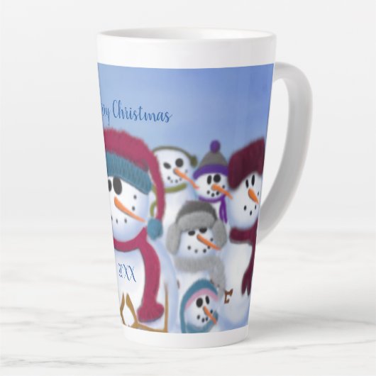 かわいいお洒落雪だるま カフェラテマグ (右アングル)