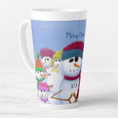 かわいいお洒落雪だるま カフェラテマグ (左アングル)