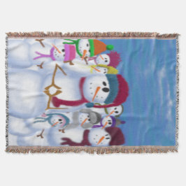 かわいいお洒落雪だるま スローブランケット