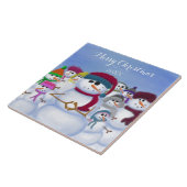 かわいいお洒落雪だるま タイル (側面)