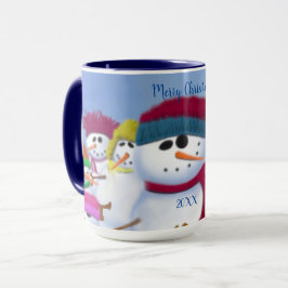 かわいいお洒落雪だるま マグカップ