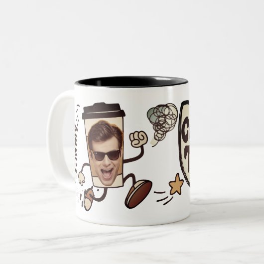 かわいいお洒落顔フォトコーヒータイム ツートーンマグカップ (正面左)