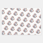 かわいいお洒落馬ポニーフローラ水彩 ラッピングペーパーシート (正面)