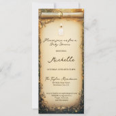 かわいいお洒落魅惑された森林スクロール赤ちゃんシャワー 招待状 (正面)