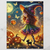 かわいいお洒落魔女ハロウィーンカボチャのスクラップブック (正面)