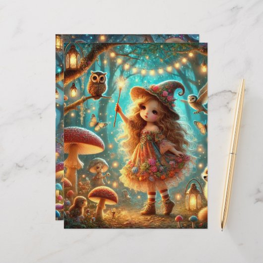 かわいいお洒落魔女魔法の森のスクラップブック (正面/裏面インサイチュ)