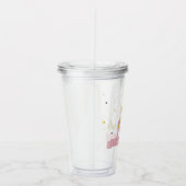 かわいいお洒落魔法のユニコーンピンクプリンセスの子供たち アクリルタンブラー (右)