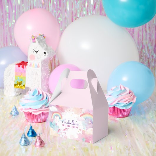 かわいいお洒落魔法のユニコーン誕生日パーティー フェイバーボックス (パーティー)