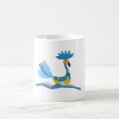 かわいいお洒落鳥が水中で泳いでいる コーヒーマグカップ (中央)