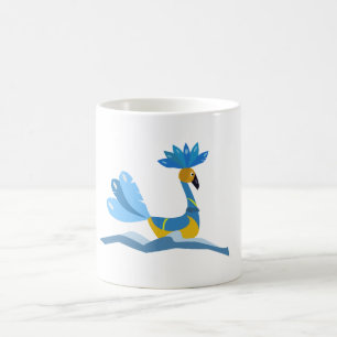 かわいいお洒落鳥が水中で泳いでいる コーヒーマグカップ