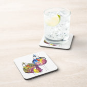 かわいいお洒落鳥カラフル三羽 コースター (右側)