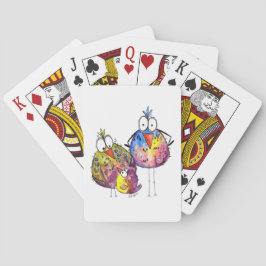 かわいいお洒落鳥カラフル三羽 トランプ