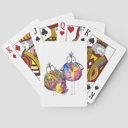 かわいいお洒落鳥カラフル三羽 トランプ (裏面)