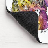 かわいいお洒落鳥カラフル三羽 マウスパッド (コーナー)