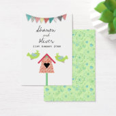 かわいいお洒落鳥結婚式の引き出物ラベル (デスク)