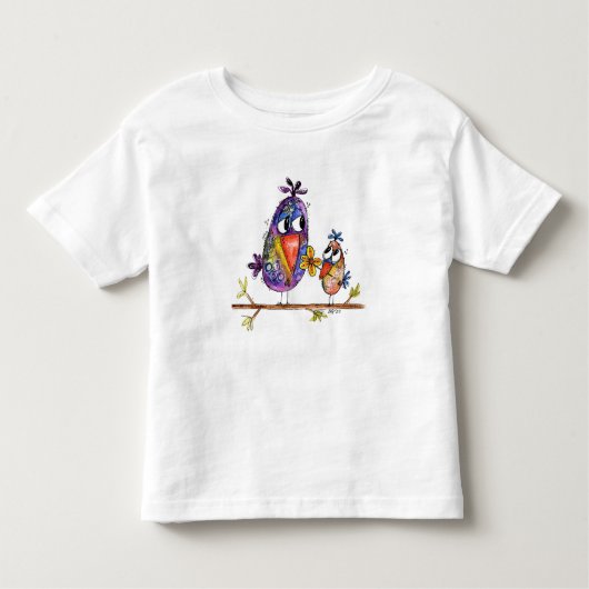 かわいいお洒落鳥 トドラーTシャツ (正面)