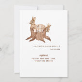 かわいいお洒落鹿&うさぎ赤ちゃんシャワー 招待状 (裏面)