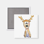 かわいいお洒落鹿 マグネット (正面/裏面)