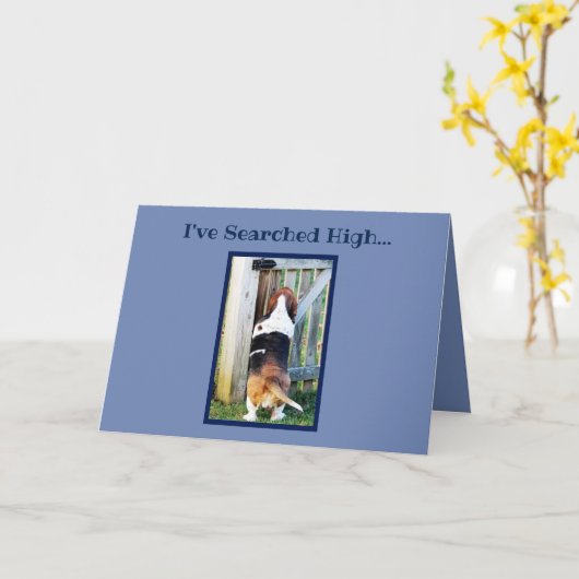 かわいいお父さんのデイカードでバセットハウンドを探す カード (黄色い花)