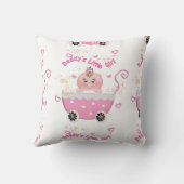 かわいいお父さんの小さな女の子のベビーカーの装飾用クッション クッション (裏面)
