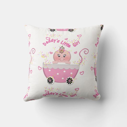かわいいお父さんの小さな女の子のベビーカーの装飾用クッション クッション (裏面)