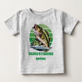 かわいいお父さんの釣り仲間 テキストを追加 男の子たち ベビーTシャツ